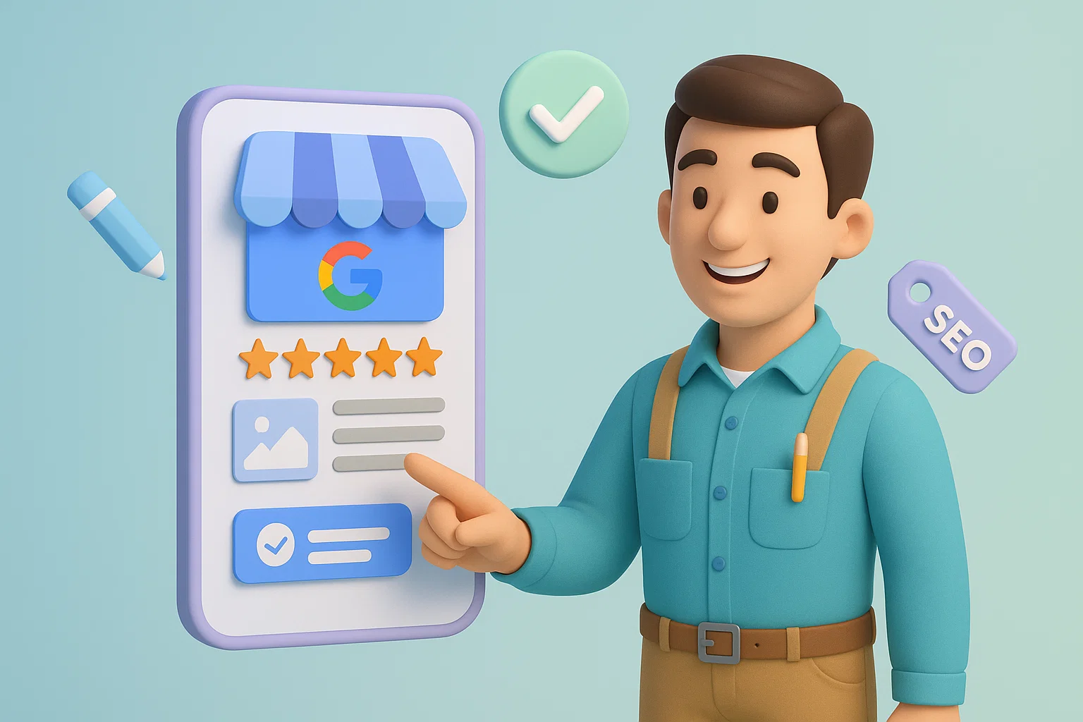 Illustration d’un profil Google Entreprise optimisé pour les services à la personne avec PlatformEasy