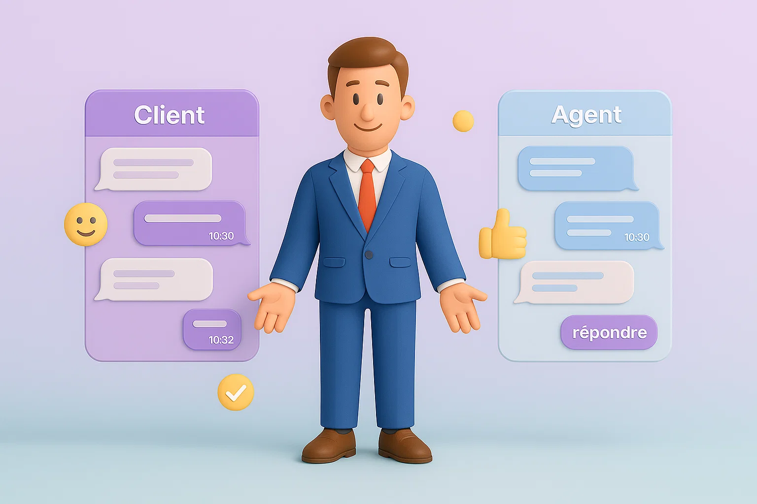 Interface de messagerie interne sur PlatformEasy, facilitant les échanges entre intervenants, clients et gestionnaires.