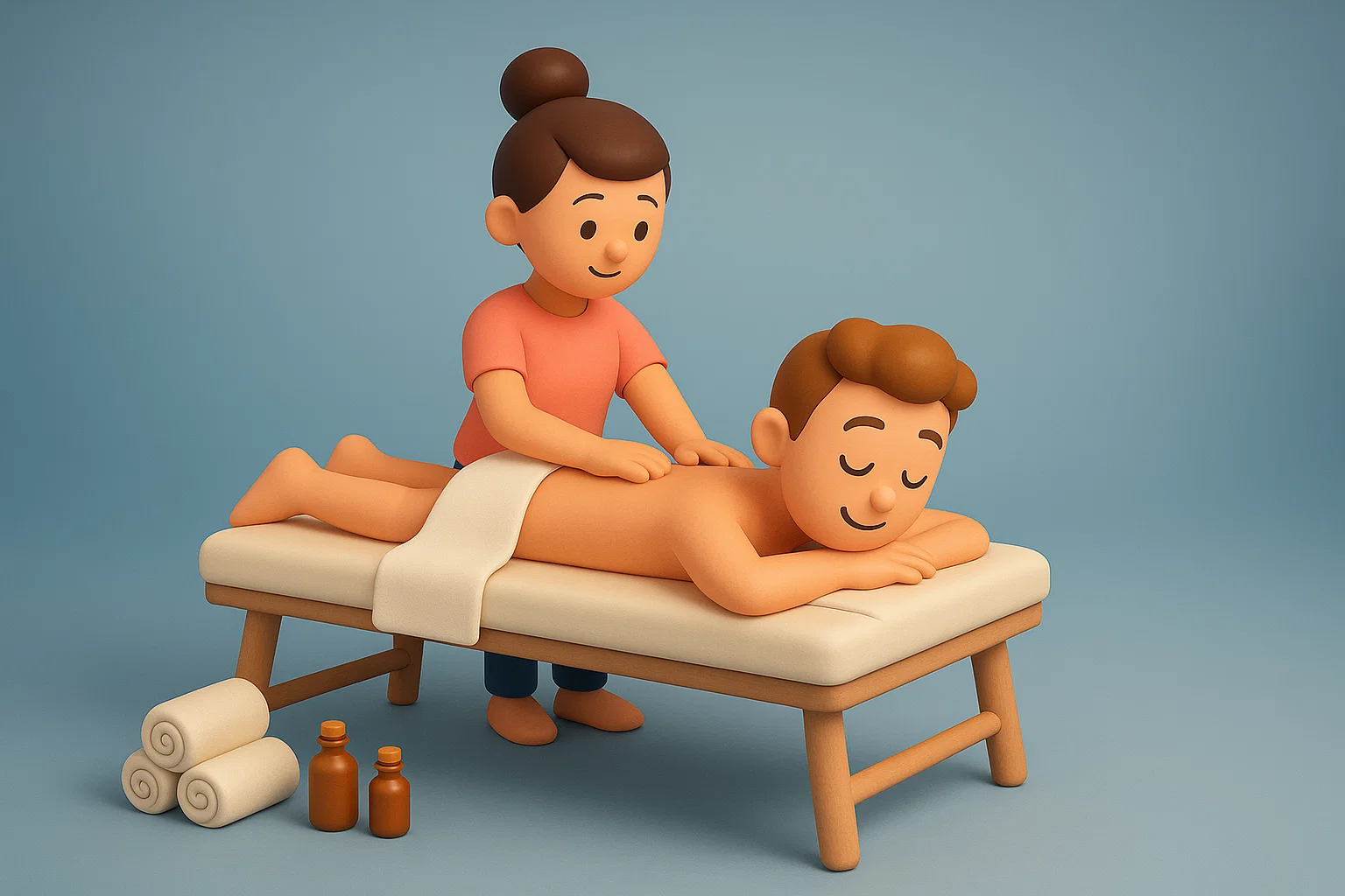 Massothérapeute en intervention, illustrant une prestation bien-être intégrée à une conciergerie multiservices pilotée via PlatformEasy.