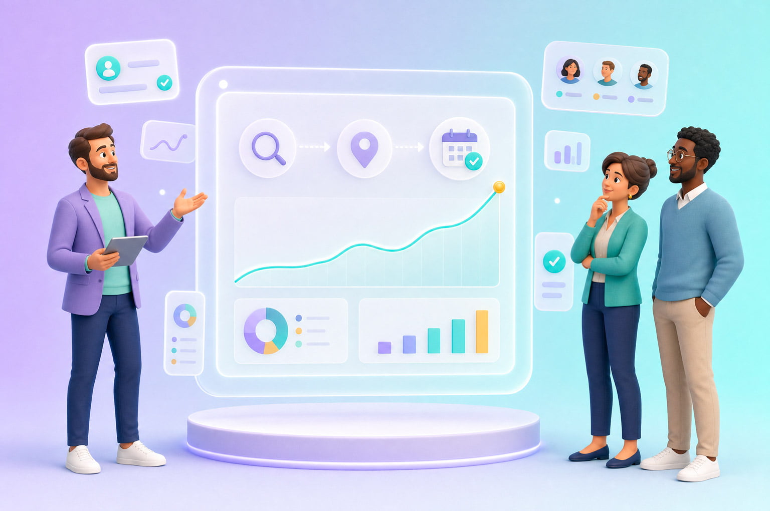 Tableau de bord Platformeasy affichant les statistiques et le suivi des conversions pour les réservations issues de Reserve with Google.